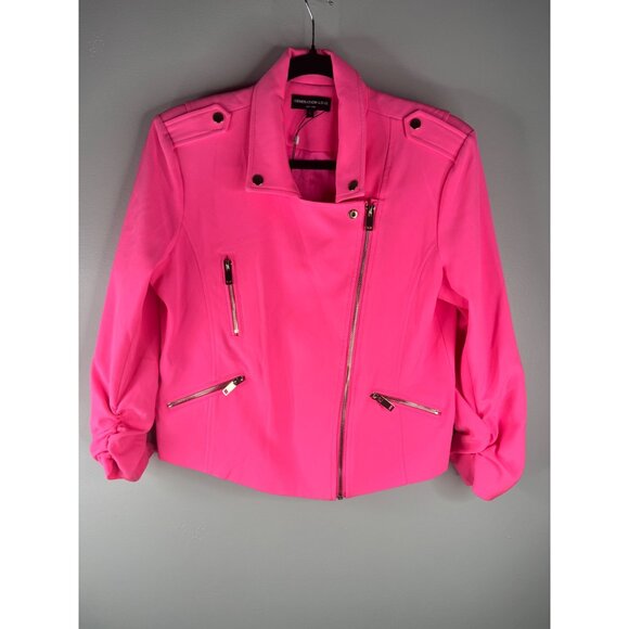 Generation Love Colleen Crepe Moto Jacket Blazer in Ultra Pink Size L New - Picture 5 of 6